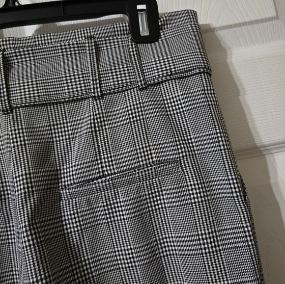 Zara TRF Pleated High Waist Belted Houndstooth Trouser Pants, Tapered Leg, EUC! - Picture 8 of 11